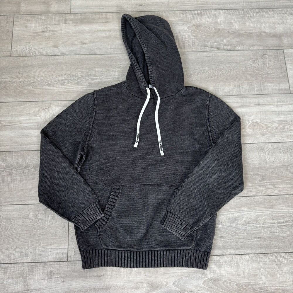 The Kooples Brown Color Cotton Wool Long Sleeve Drawstring Hoodie Sweater, small